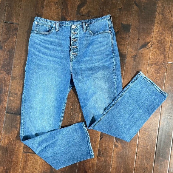 Madewell The '90s Straight Jean in Liola Wash Binded-Waist no-waist size 30 - Picture 16 of 16